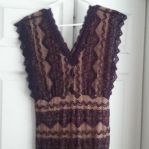 Stella Luce size Large Purple Lace Minidress.